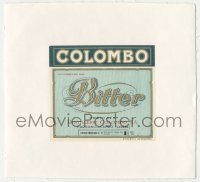 4s199 COLOMBO linen Italian 5x5 wine label 1950s advertising their Bitter brand of wine!