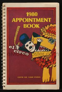 4s081 CENTER FOR CUBAN STUDIES 6x9 spiral-bound appointment book 1980 Bachs art of Charlie Chaplin!