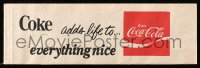 4s168 COCA-COLA 4x11 paper hat 1970s Coke adds life to everything nice!