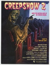 4s407 CREEPSHOW 2 9x12 promo brochure 1987 great Winters artwork of skeleton Creep in theater!