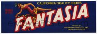 4s108 FANTASIA 4x12 crate label 1980s California quality fruits from Fresno, sexy art!