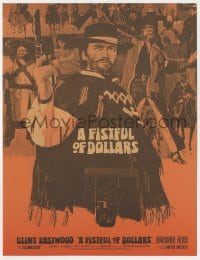 4s292 FISTFUL OF DOLLARS 9x11 letterhead 1967 introducing the man with no name, Clint Eastwood!