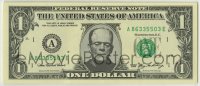 4s021 FRANKENSTEIN DOLLAR BILL 3x6 money 2006 real money with Frankenstein over George Washington!