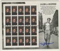4s063 JAMES DEAN signed 8x9 collector stamp sheet 1996 signed by artist Michael Deas, w/ 20 stamps!