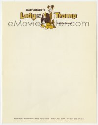 4s295 LADY & THE TRAMP 9x11 letterhead R1972 Walt Disney classic canine cartoon!
