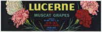 4s115 LUCERNE 4x13 crate label 1980s fresh muscat grapes of Fresno, California!