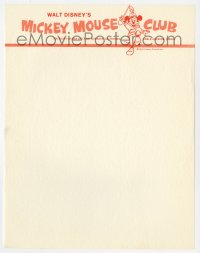 4s298 MICKEY MOUSE CLUB 9x11 letterhead 1960s great cartoon image of Mickey Mouse!