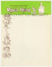 4s302 ROBIN HOOD 9x11 letterhead 1972 Walt Disney animated cartoon fantasy classic, great art!