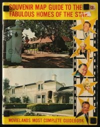 4s266 SOUVENIR MAP GUIDE TO THE FABULOUS HOMES OF THE STARS 9x11 softcover book 1960s Hollywood!