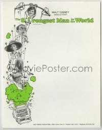 4s305 STRONGEST MAN IN THE WORLD 9x11 letterhead 1975 Walt Disney, teen Kurt Russell & Joe Flynn!