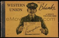 4s053 WESTERN UNION 6x9 blank telegraph booklet 1930s never been used, a service for every need!