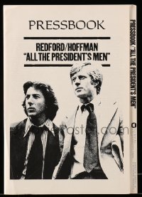 4s546 ALL THE PRESIDENT'S MEN pressbook 1976 Dustin Hoffman & Robert Redford as Woodward & Bernstein