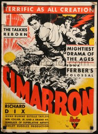 4s611 CIMARRON pressbook cover 1931 Richard Dix & Irene Dunne in Best Picture Oscar-winning western!