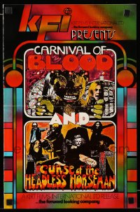 4s623 CURSE OF THE HEADLESS HORSEMAN/CARNIVAL OF BLOOD pressbook 1972 cool horror double bill!