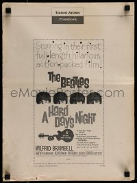 4s714 HARD DAY'S NIGHT pressbook 1964 The Beatles in their first film, rock & roll classic!