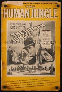 4s732 HUMAN JUNGLE pressbook 1954 Gary Merrill, sexy Jan Sterling, the inside police story!