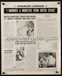 4s737 I MARRIED A MONSTER FROM OUTER SPACE pressbook 1958 filled with great images with the alien!
