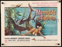 4s802 MERMAIDS OF TIBURON pressbook 1962 fantastic underwater art of sexy mermaid & shark!