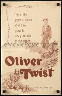 4s832 OLIVER TWIST pressbook 1951 Robert Newton as Bill Sykes, directed by David Lean, cool art!