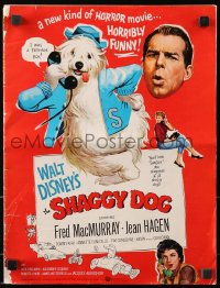 4s911 SHAGGY DOG pressbook 1959 Disney, Fred MacMurray in the funniest sheep dog story ever told!