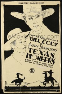 4s945 TEXAS PIONEERS pressbook 1932 great artwork of cowboys Bill Cody & young Andy Shuford!