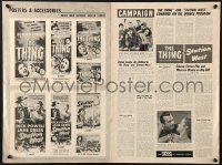 4s950 THING/STATION WEST pressbook 1954 Howard Hawks horror/sci-fi & Dick Powell western, rare!