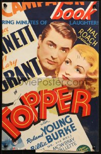 4s961 TOPPER pressbook 1937 cool FX image of Roland Young & ghosts Cary Grant & Constance Bennett!