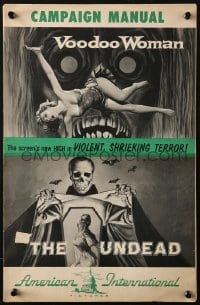 4s979 VOODOO WOMAN/UNDEAD pressbook 1957 the screen's new high in violent, shrieking terror!