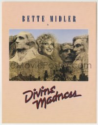 4s324 DIVINE MADNESS screening program 1980 wacky image of Bette Midler as part of Mt. Rushmore!