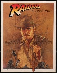 4s333 RAIDERS OF THE LOST ARK screening program 1981 Richard Amsel art of Harrison Ford!