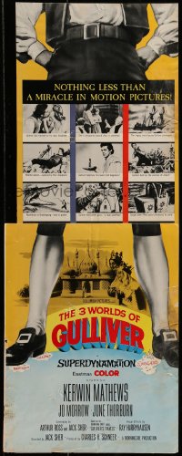 4s375 3 WORLDS OF GULLIVER promo brochure 1960 Ray Harryhausen fantasy classic, Kerwin Mathews!
