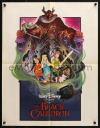 4s391 BLACK CAULDRON promo brochure 1985 Disney, unfolds to become a cool 17x22 poster!