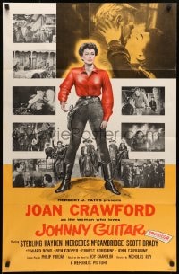 4s443 JOHNNY GUITAR promo brochure 1954 Joan Crawford, Nicholas Ray, unfolds to a 24x37 poster!