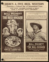 4s453 LOVE BUG/CRIMSON SKULL/GREEN EYED MONSTER/BULL-DOGGER promo brochure 1920s all-black westerns!