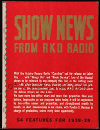 4s492 SHOW NEWS FROM RKO RADIO promo brochure 1938 ads for Room Service, Disney shorts & more!