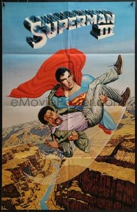 4s512 SUPERMAN III promo brochure 1983 Christopher Reeve, Richard Pryor, unfolds to a 25x39 poster!