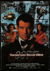 4s518 TOMORROW NEVER DIES promo brochure 1997 Brosnan as James Bond, includes postcards & standee!