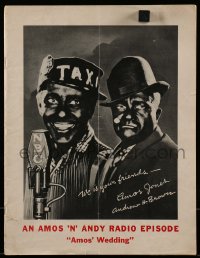 4s130 AMOS 'n' ANDY promo radio show script 1935 of their Christmas episode, sent to fans!