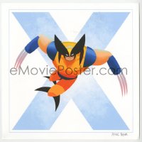 4s249 MIKE BEAR 9x9 art print 2015 great artwork of X-Men's Wolverine in costume!