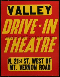 4s283 VALLEY DRIVE-IN THEATRE local theater 11x14 special poster 1960s cool!