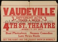 4s284 VAUDEVILLE 11x15 local theater poster 1930s Best Photoplays, Snappy Comedies, Late News Reels