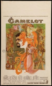 4s187 CAMELOT standee 1968 Bob Peak art, Richard Harris as King Arthur, Redgrave as Guinevere!
