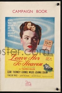 4s354 LEAVE HER TO HEAVEN English pressbook 1946 Gene Tierney, Cornel Wilde & Jeanne Crain, rare!