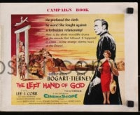 4s356 LEFT HAND OF GOD English pressbook 1955 art of priest Humphrey Bogart with gun + sexy Gene Tierney!