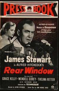 4s364 REAR WINDOW English pressbook R1960s Alfred Hitchcock, voyeur Jimmy Stewart & sexy Grace Kelly!