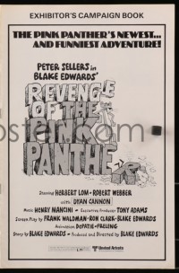 4s365 REVENGE OF THE PINK PANTHER English pressbook 1978 Blake Edwards, great cartoon art, rare!