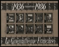 4s064 LA CINEMATHEQUE FRANCAISE French 6x5 stamp sheet 1986 French movies from 1936 to 1986!