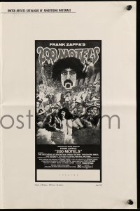 4s532 200 MOTELS pressbook 1971 directed by Frank Zappa, rock 'n' roll, David McMacken art!