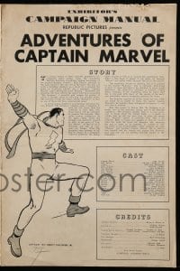 4s540 ADVENTURES OF CAPTAIN MARVEL 12pg pressbook 1941 predates Superman & Batman, incredibly rare!