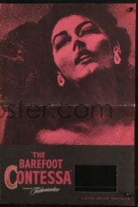 4s559 BAREFOOT CONTESSA die-cut pressbook 1954 Humphrey Bogart, great artwork of sexy Ava Gardner!